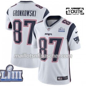 Maillot New England Patriots Rob Gronkowski 87 Nike Blanc 2019 Super Bowl LIII - Enfant